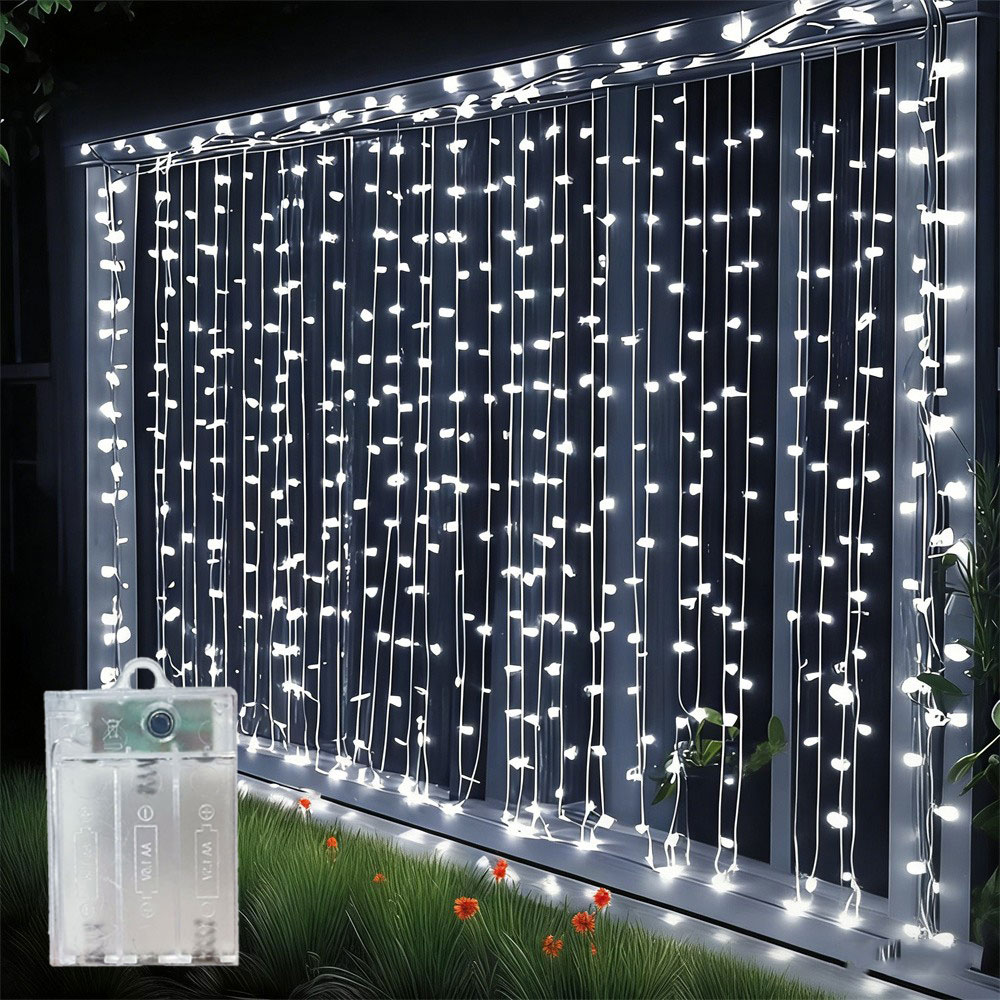 Led Fairy String Lights - 배터리 작동, 3/6m 길이의 커튼형 LED