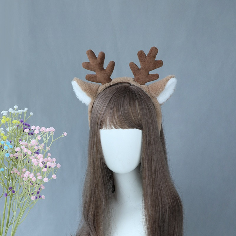 크리스마스 의상 머리띠 순록 귀 모피 눈송이 헤어 액세 - Reindeer Antlers Headband 리뷰 및 가격