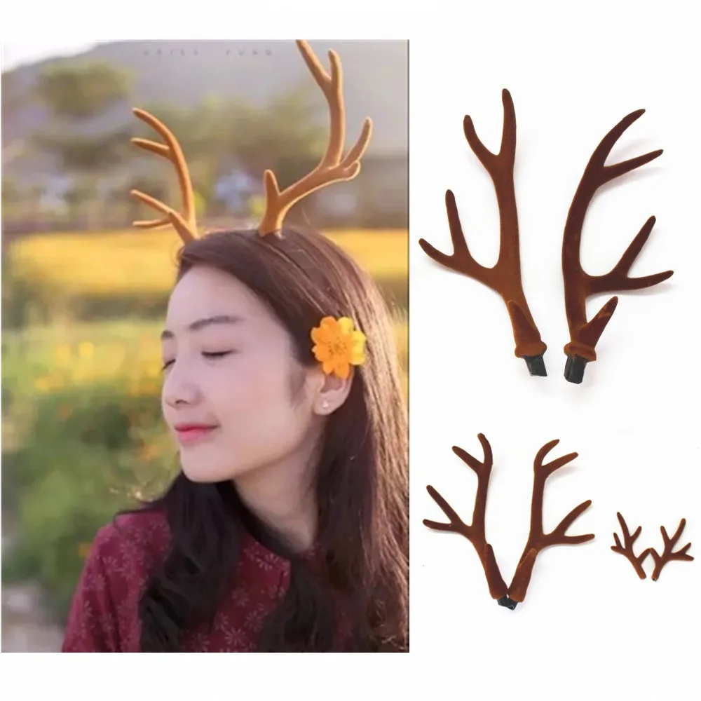 수제 갈색 시뮬레이션 사슴뿔 크리스마스 장식 DIY 코 - Reindeer Antlers Headband 리뷰 및 가격