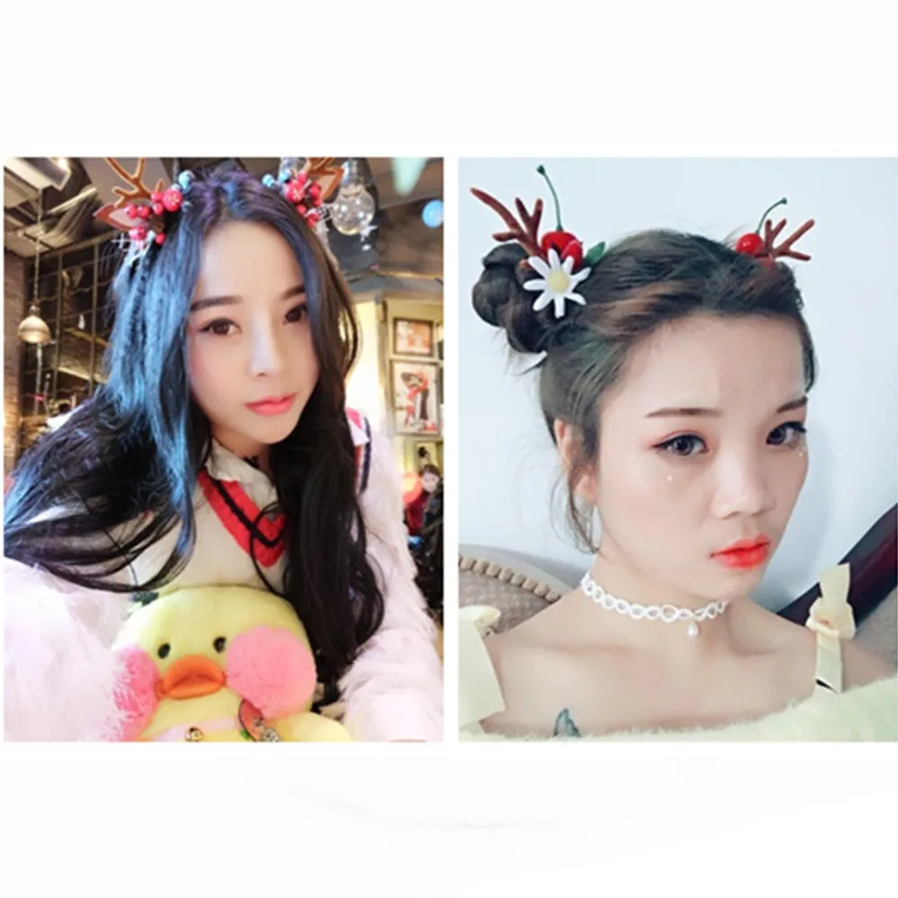 수제 갈색 시뮬레이션 사슴뿔 크리스마스 장식 DIY 코 - Reindeer Antlers Headband 리뷰 및 가격