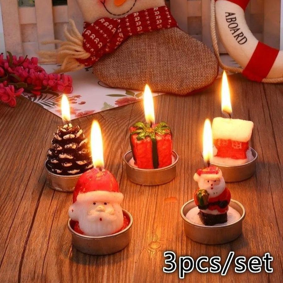 크리스마스 장식용 캔들 3개 세트: 산타, 눈사람, 집 - Holiday Candle Set 리뷰 및 가격