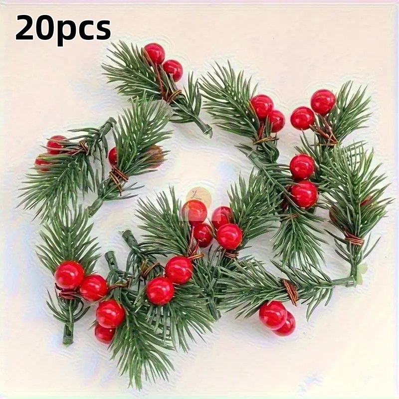 인조 크리스마스 소나무 가지 20개, 사실적인 빨간 열 - Christmas Tree Artificial 리뷰 및 가격
