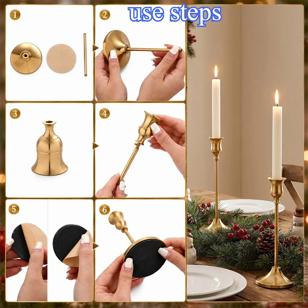 6개 세트의 빈티지 스타일 금속 캔들 홀더. 축제, 결 - Holiday Candle Set 리뷰 및 가격