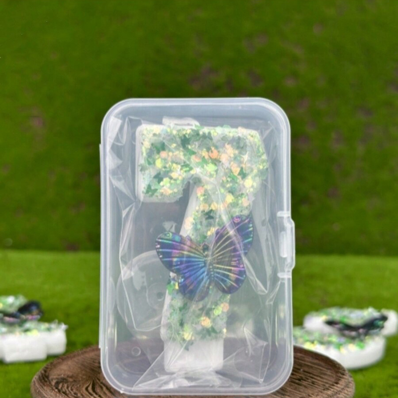 1Pc 녹색 장식 조각 번호 0-9 나비 케이크 양초  - Holiday Candle Set 리뷰 및 가격
