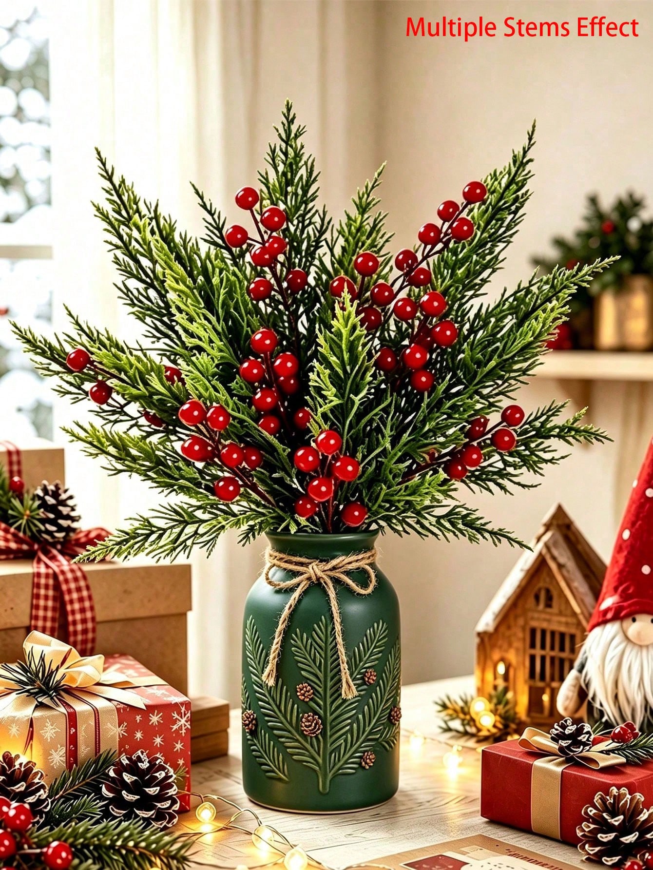 빨간색 열매가 달린 인조 소나무 가지 20개, 크리스마 - Christmas Tree Artificial 리뷰 및 가격