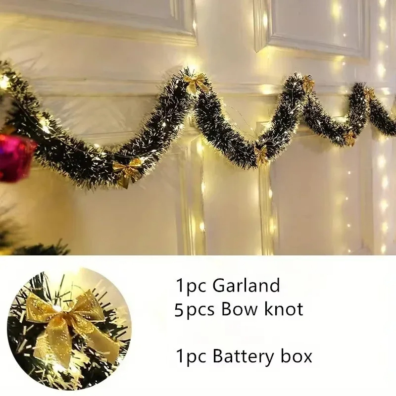 2M LED 조명 크리스마스 틴셀 가랜드 반짝이는 메탈 - Tinsel Garland Decoration 리뷰 및 가격
